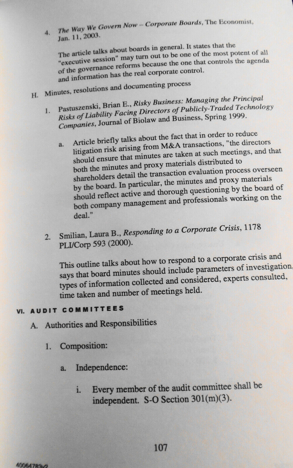 Corporate Governance Digest, by Ralph C. Ferrara & Jennifer C. Argabright. 2005.