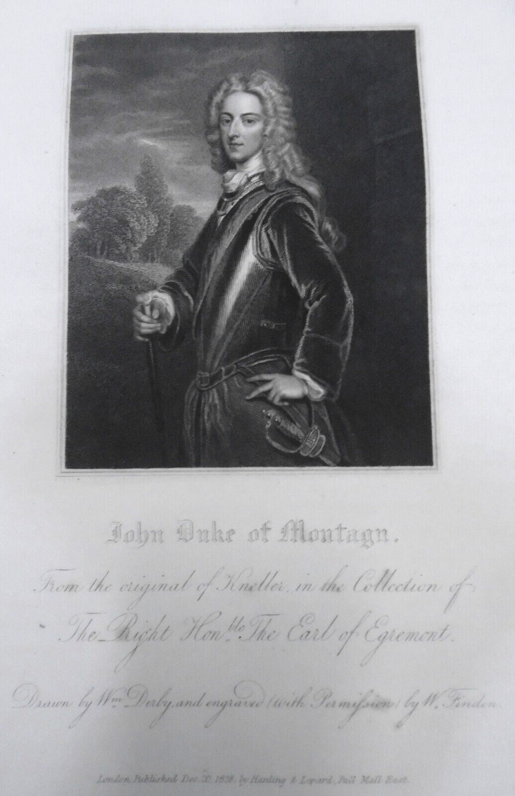 1834 John Montagu - original engraving from Lodge's Portraits. 17x11 inches