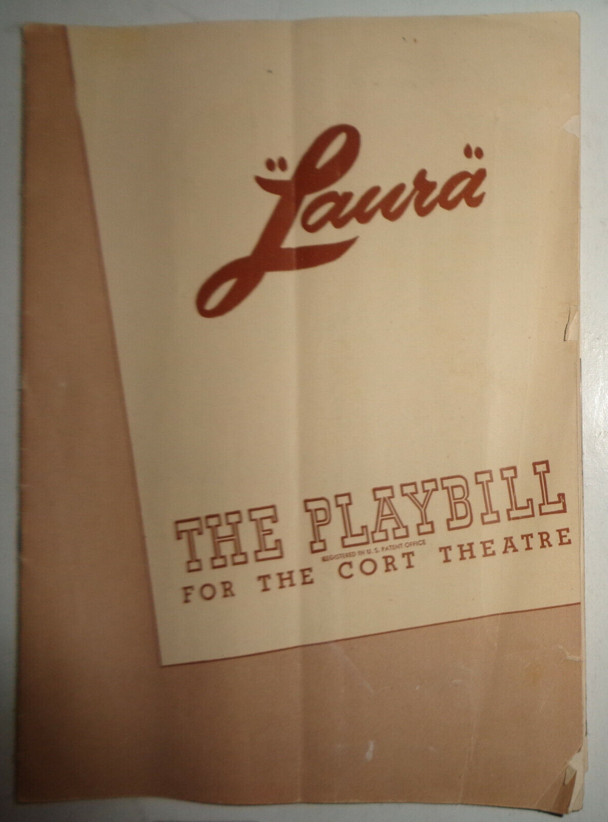 "LAURA" by Vera Caspary - THE PLAYBILL - JULY 21, 1947. Cort Theatre, NYC