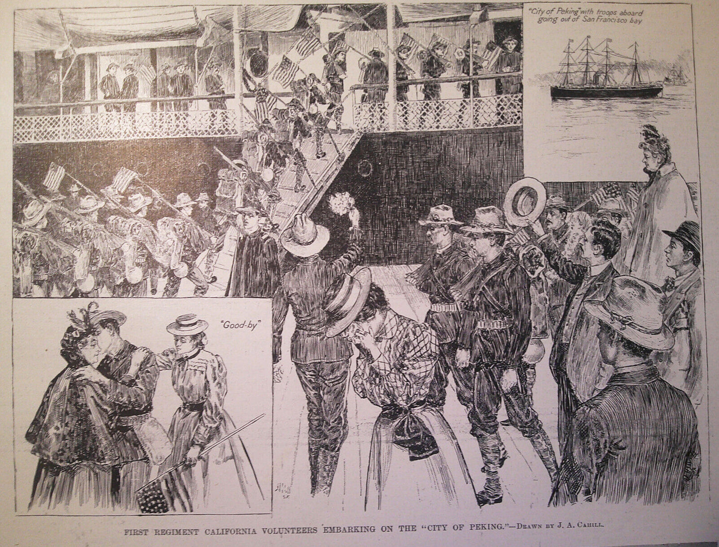 Off For Manila - Departure from San Francisco -  Harper's Weekly, June 11, 1898