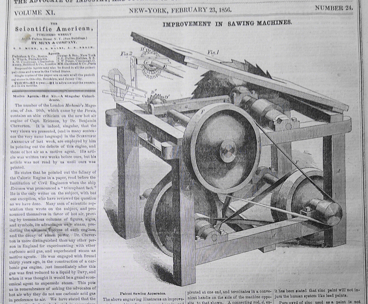 Scientific American, February 23, 1856. Original complete issue.