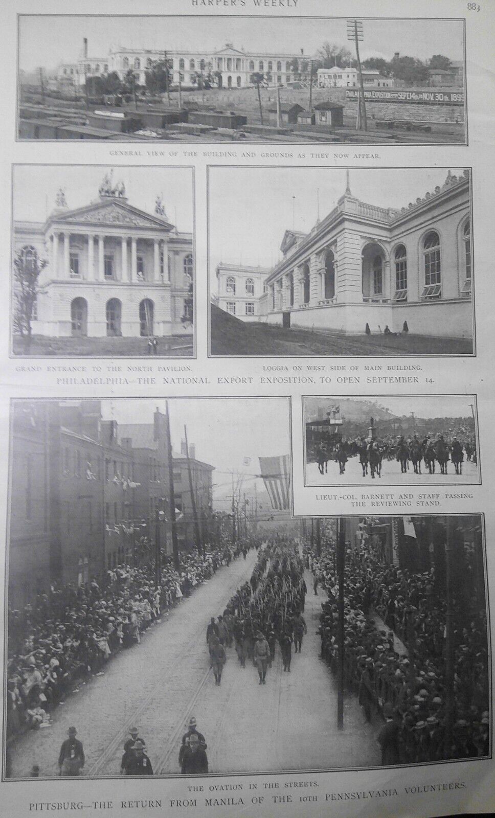 Harper's Weekly September 9, 1899. Booker T Washington on Africa; Dewey Arch etc