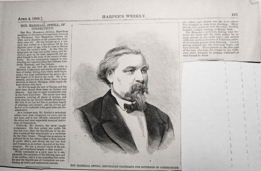 Hon. Marshall Jewell Of Connecticut, Republican Candidate - Harper's Weekly 1868