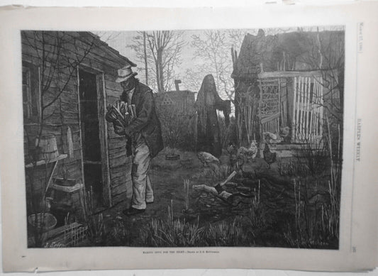 Making Snug For The Night, by S. G. McCutcheon - Harper's Weekly  1880 Original