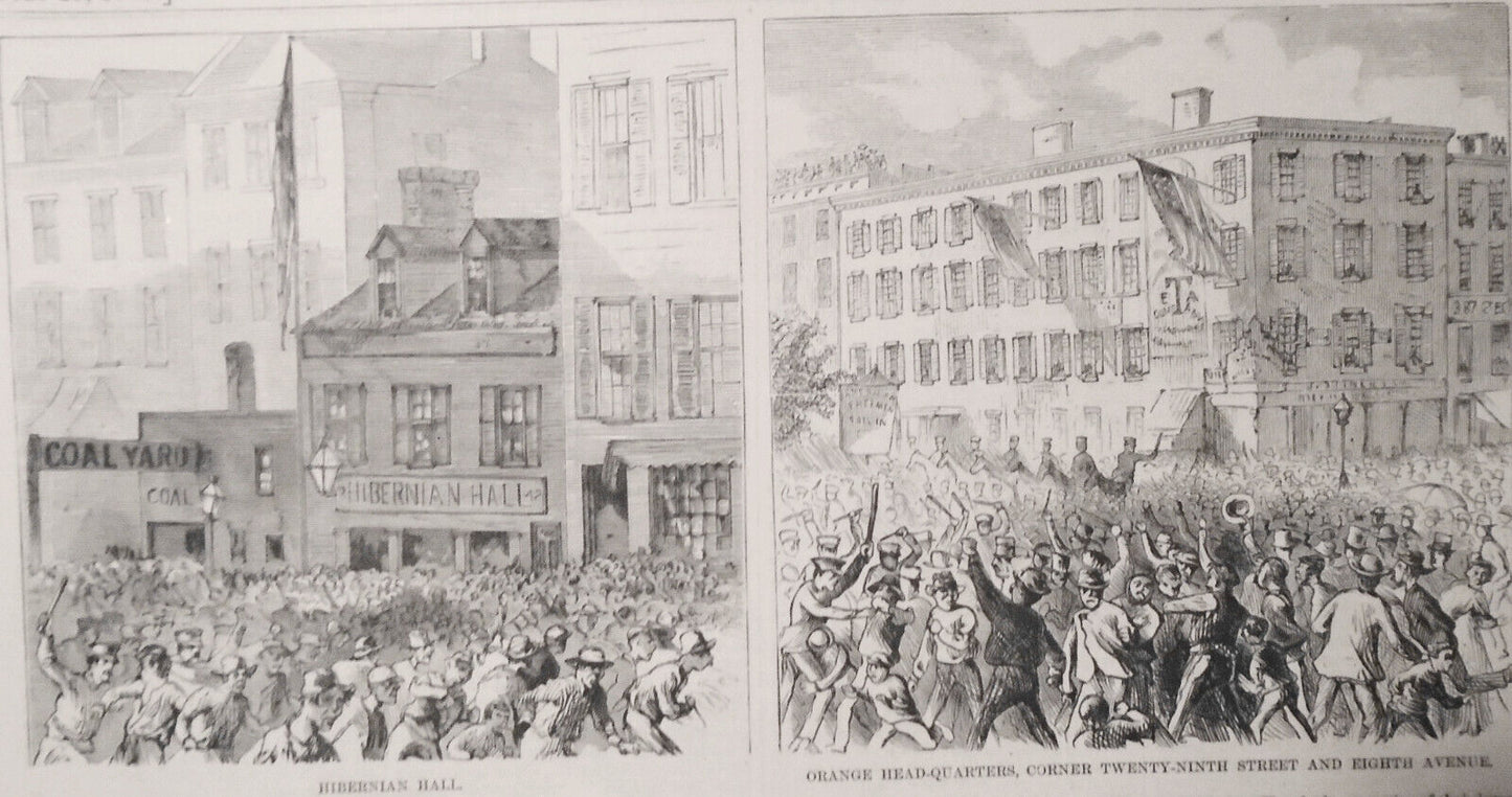 "The Tammany Riot" - Harper's Weekly, July 29, 1871 - Original, Story & 3 Prints