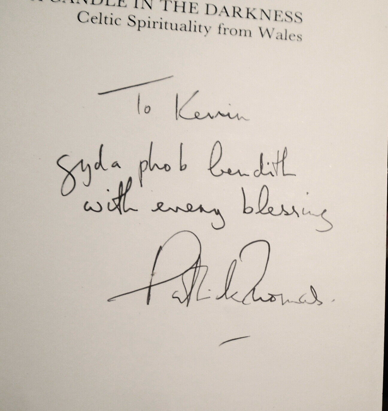 A Candle in the Darkness: Celtic Spirituality from Wales - Patrick Thomas SIGNED