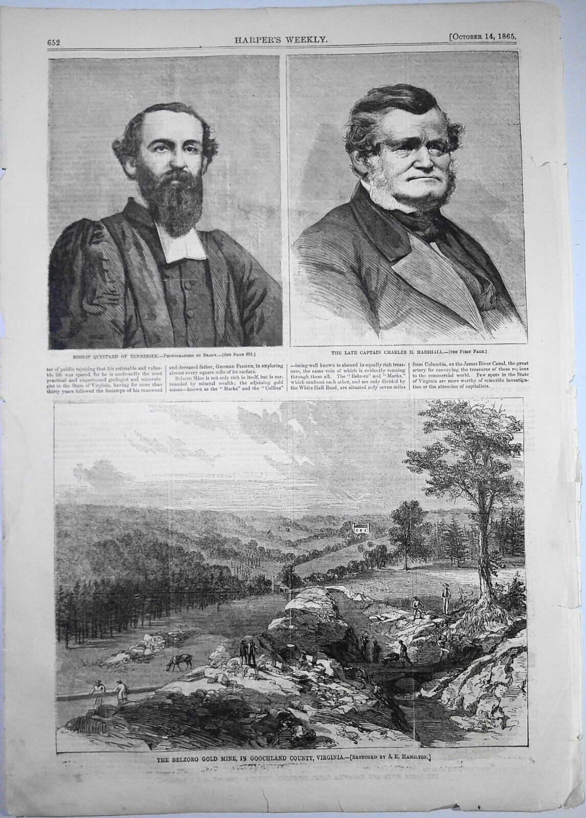 The Belzoro Gold Mine, in Goochland County, Virginia, Harper's Weekly, 1865