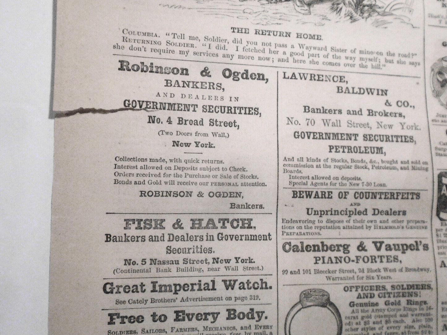 "The return home" Civil War cartoon, May 20, 1865. Original