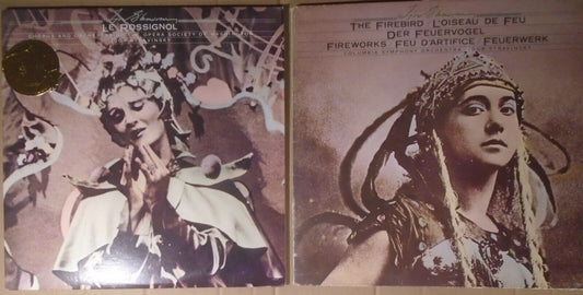 Stravinsky 2 Double LPs Lot: Firebird, Rossignol, Petrouchka, Pulcinella, Renard