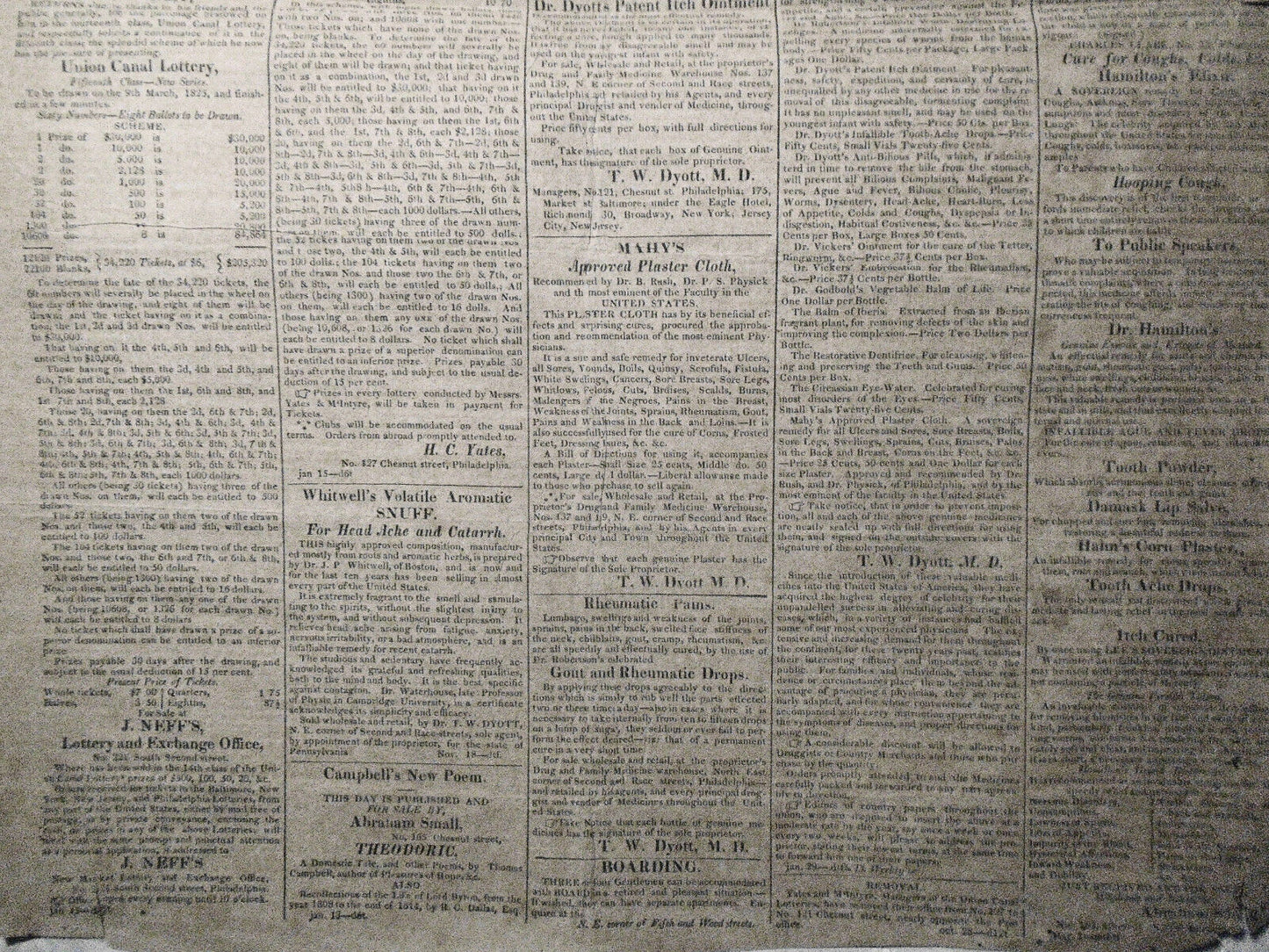 The Democratic Press,  January 18, 1825. Coal supply; Jefferson's 36 ballots etc