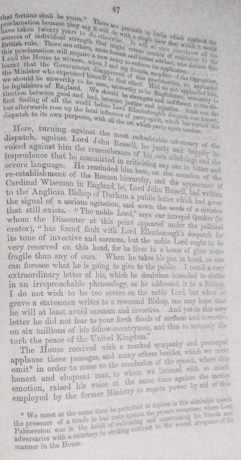 1858 A Debate on India in the English Parliament, by Montalembert