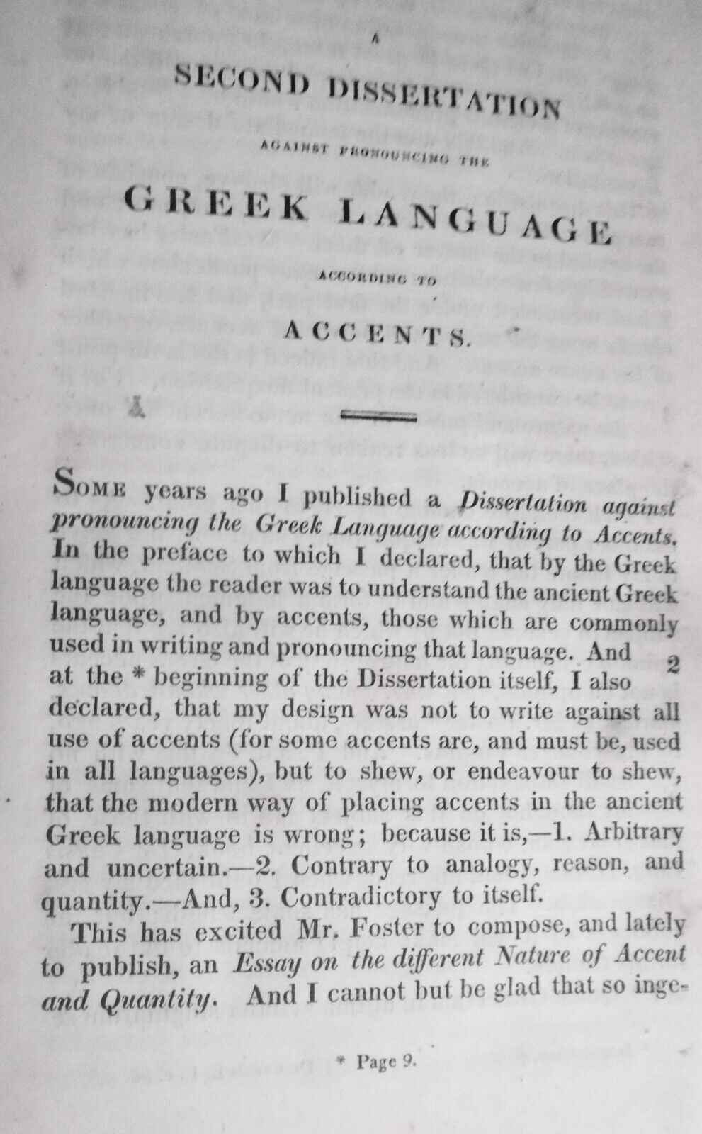 1820 A dissertation against pronouncing the Greek language according to accents