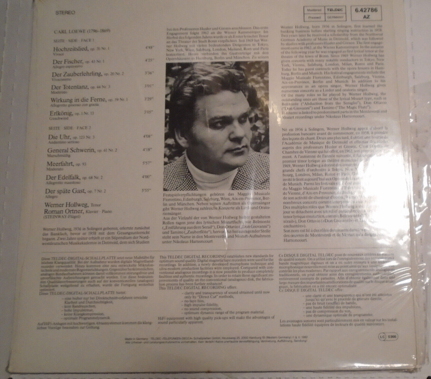 Balladen - LP : Carl Loewe, Werner Hollweg, Roman Ortner - 1982 *SEALED*, *NEW*