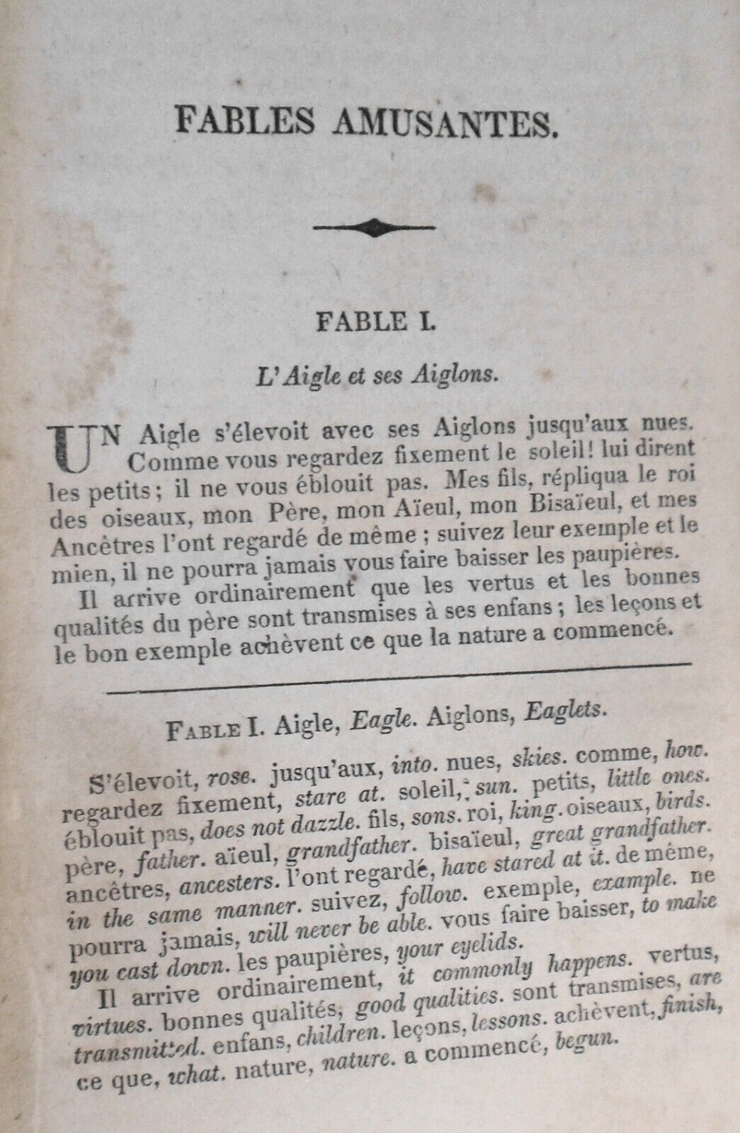 [French & English] Fables amusantes. By Jean-Baptiste Perrin. Philadelphia, 1832