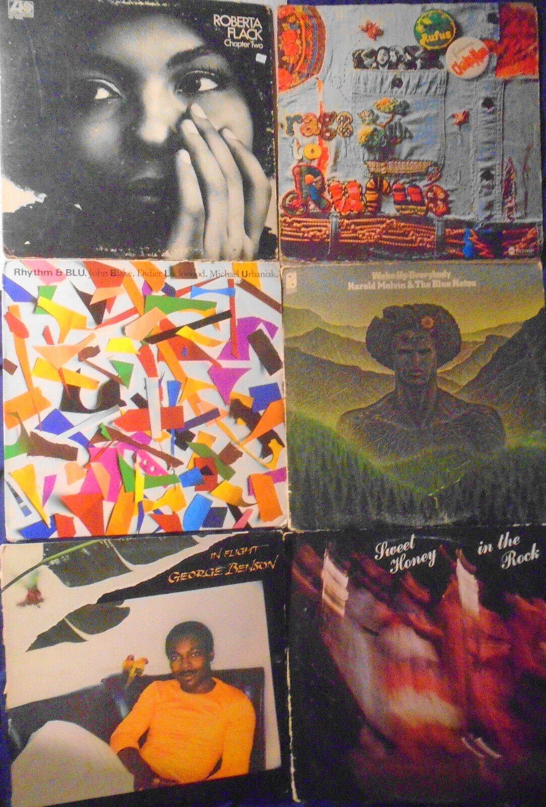 Lot of 6 R&B Soul vinyl LP record albums: Rufus, Roberta Flack, Harold Melvin...