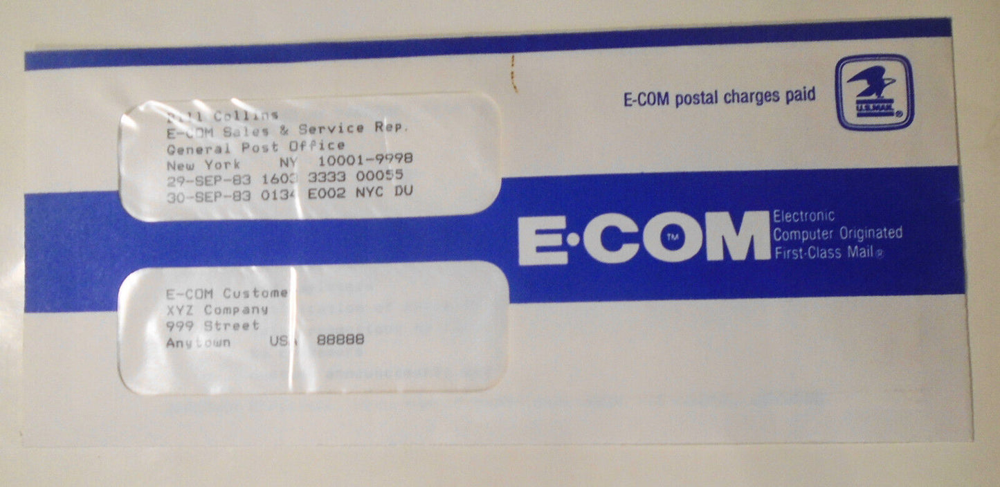 1983 E-COM, Electronic Computer Originated Mail, Promo Kit - by USPS