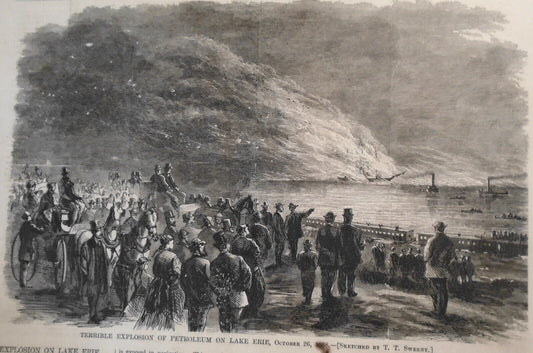 Terrible Explosion of Petroleum on Lake Erie - Harper's Weekly November 14, 1868