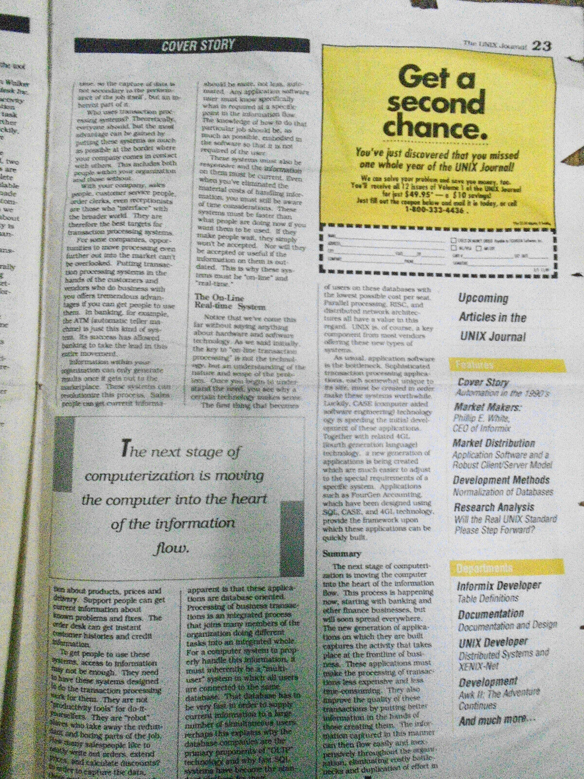 UNIX Journal : Special edition, UniForum 1990 - On-line transaction processing..