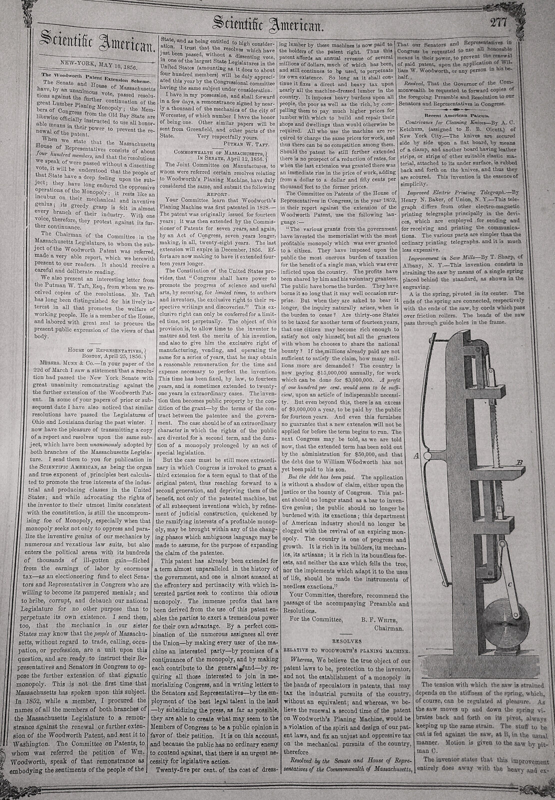 Scientific American, May 10, 1856. Improvements: Mariner's compass; fountain pen