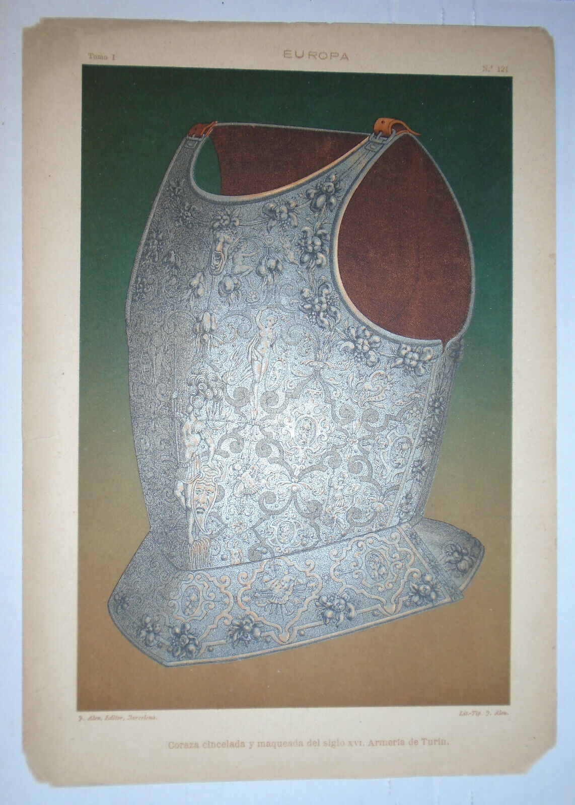 EUROPA - lot of two lithographs circa 1890 by J. Aleu, Barcelona.