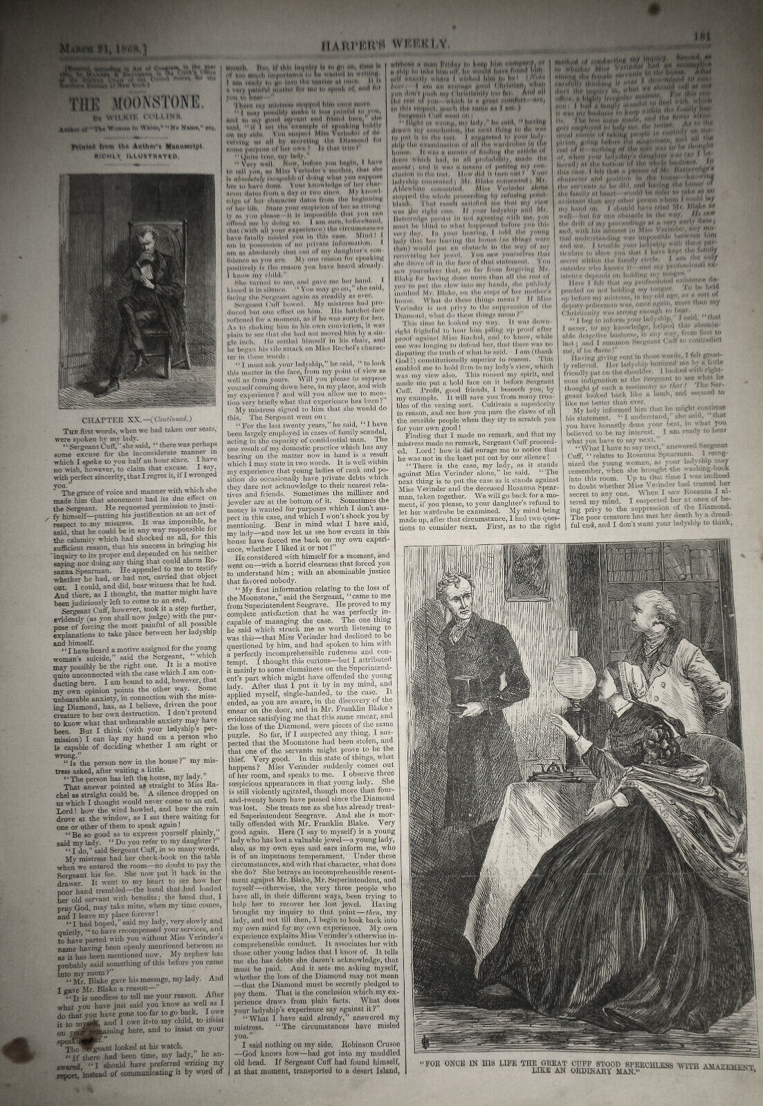 1868 Harper's Weekly March 21 - Impeachment of Johnson; Burning of Barnum Museum