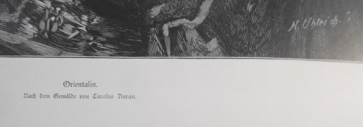 Orientalin, by Carolus Duran --  1884  -  Original antique print - 22x16 inches.