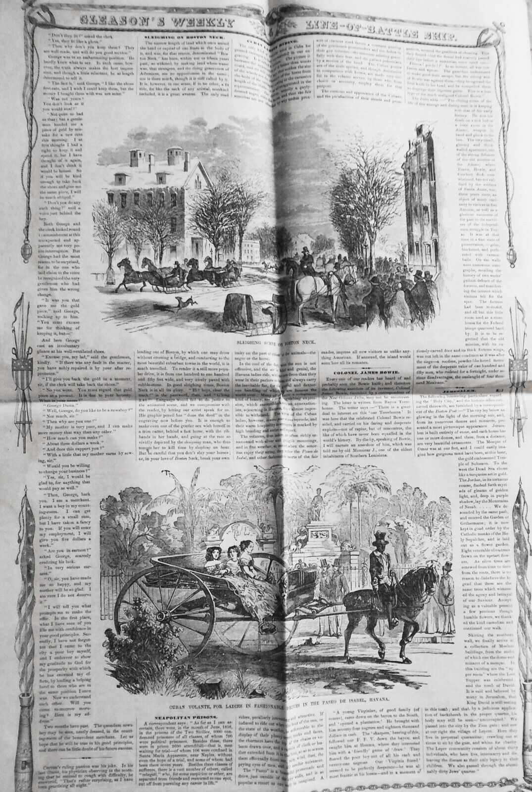 Gleason's Weekly, February 26, 1859 - Wild Boar Hunt In Algeria; Cuban Volante.