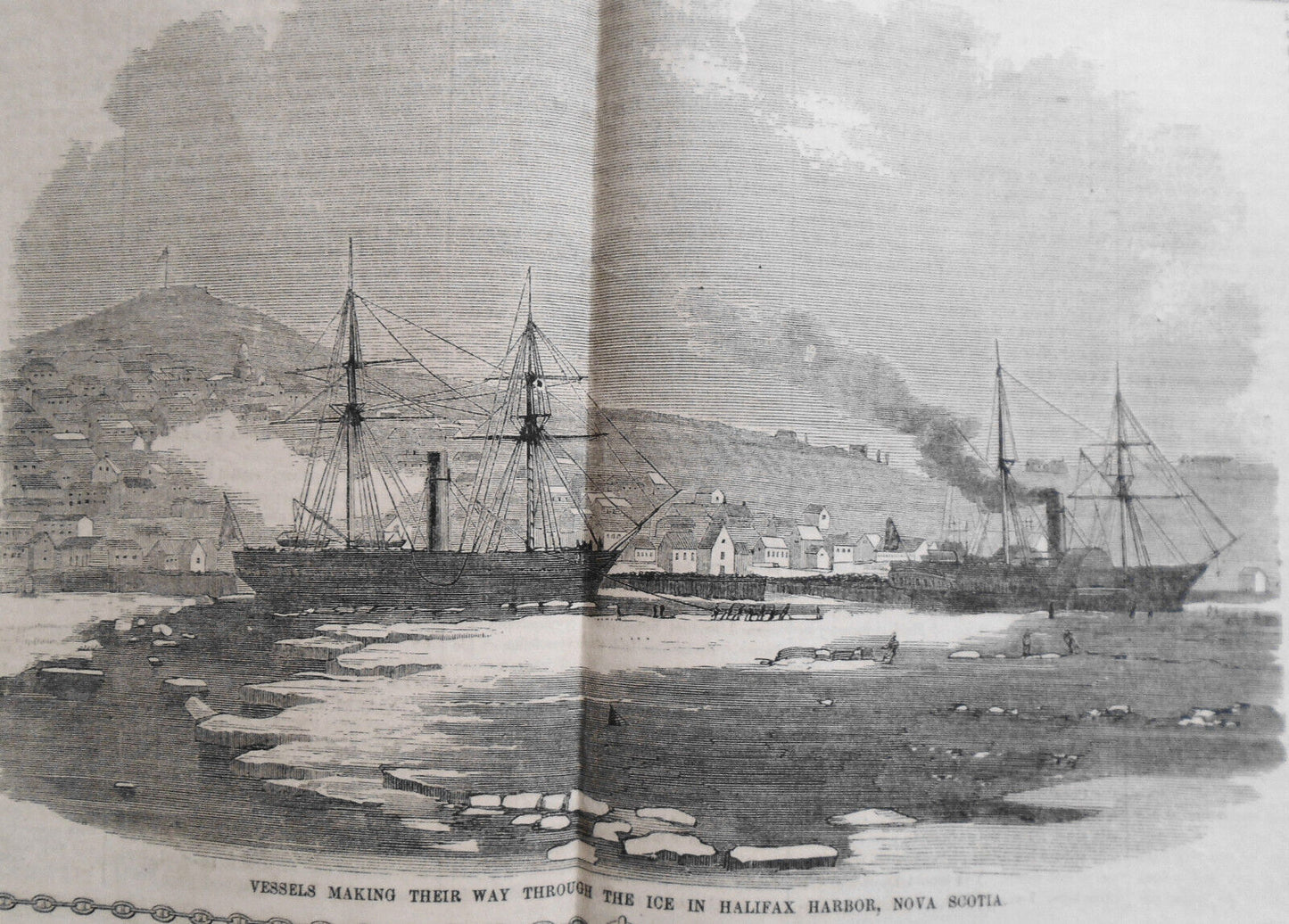 Gleason's Weekly  March 19, 1859. Princess Clotilde / Vessels Going Through Ice