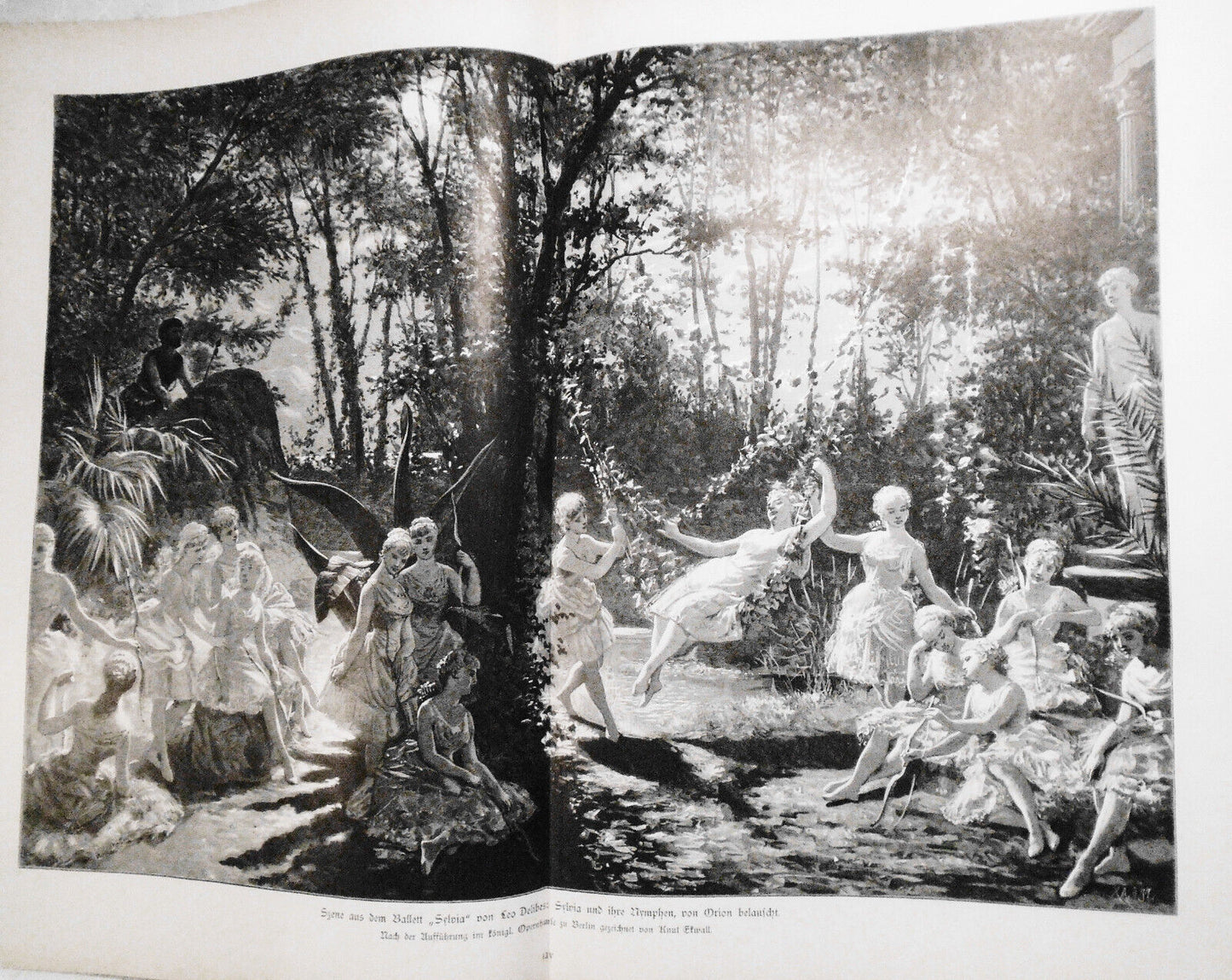 Szene aus dem Ballett Sylvia von Leo Delibes, by Knut Ekwall  - 1886 22x16" orig