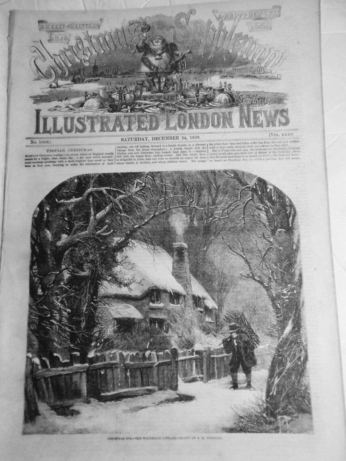 The Illustrated London News December 24, 1859 original with Christmas Supplement