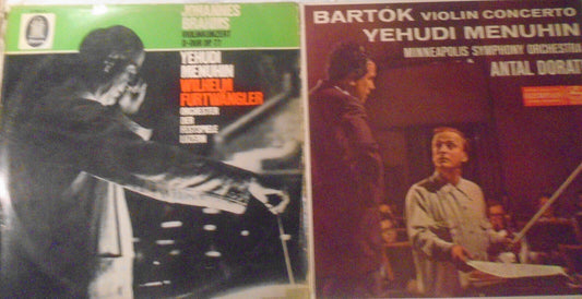 Yehudi Menuhin - 2 LP Lot: Bartok, Brahms Violin Concertos - Furtwangler, Dorati