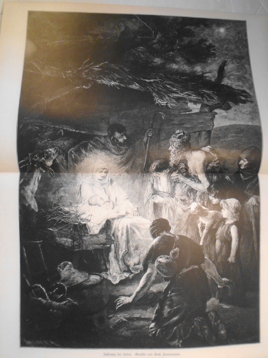 Anbetung der Hirten, by Ernst Zimmermann - 1884 - 22 x 16 inches - Original