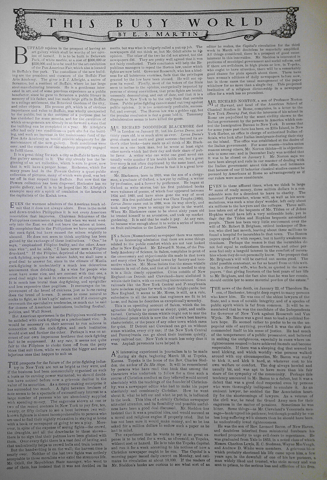 Harper's Weekly, February 3, 1900 - Boer War in South Africa; John Ruskin, etc