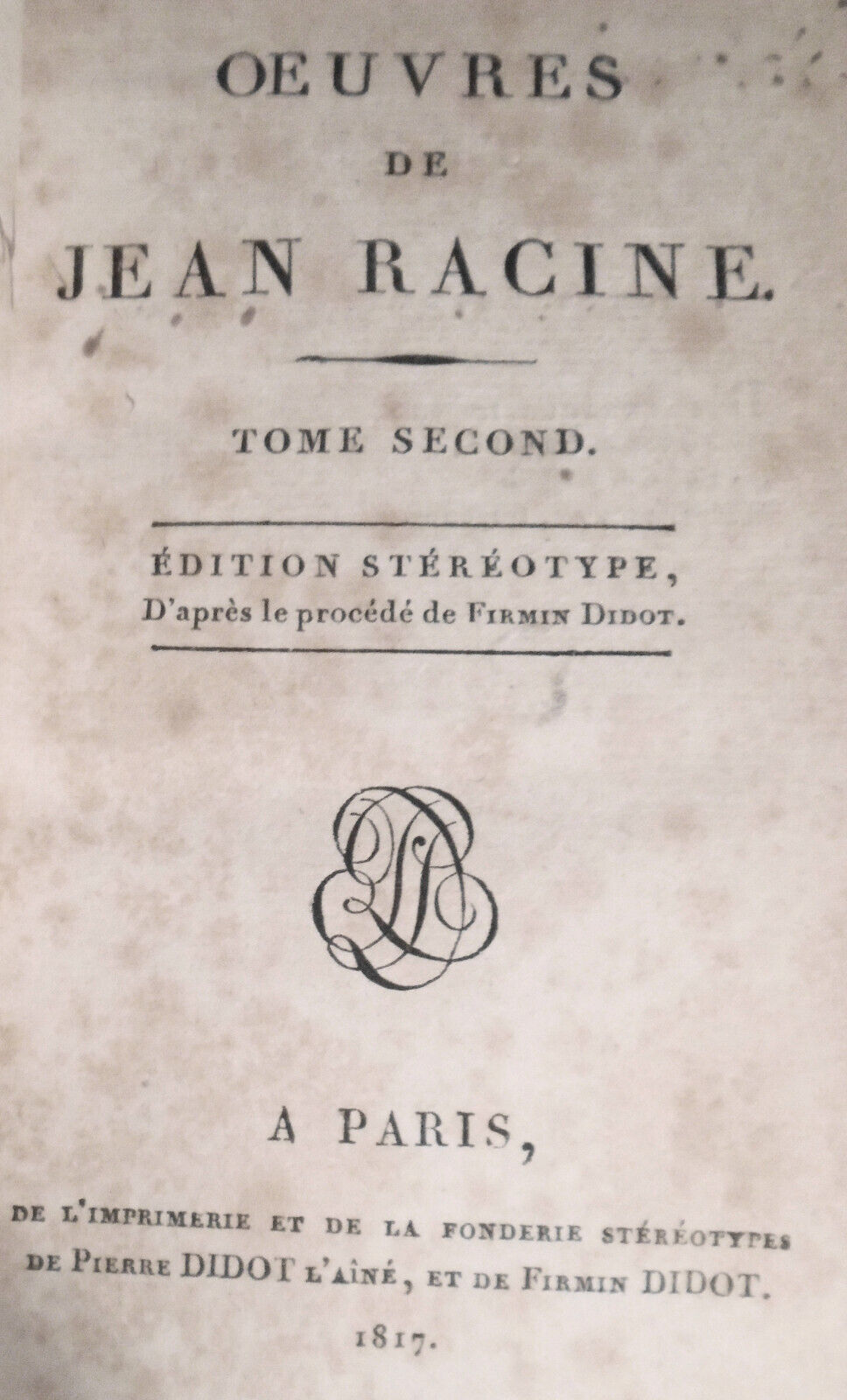 1817 Oeuvres de Jean Racine, Tomes 1, 2, & 3.