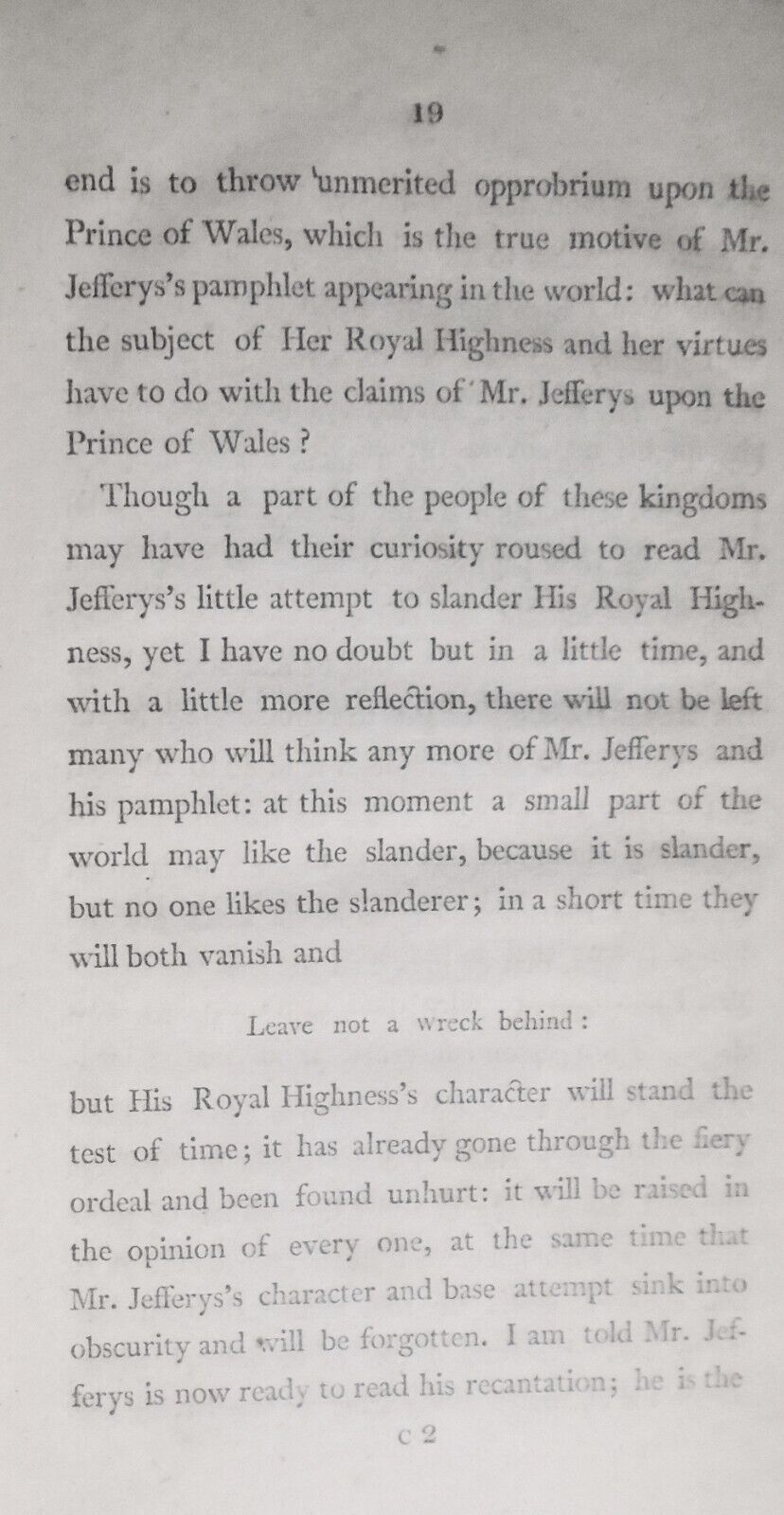 1806 Delicate inquiry! Prince of Wales. A letter to the Earl of Moira