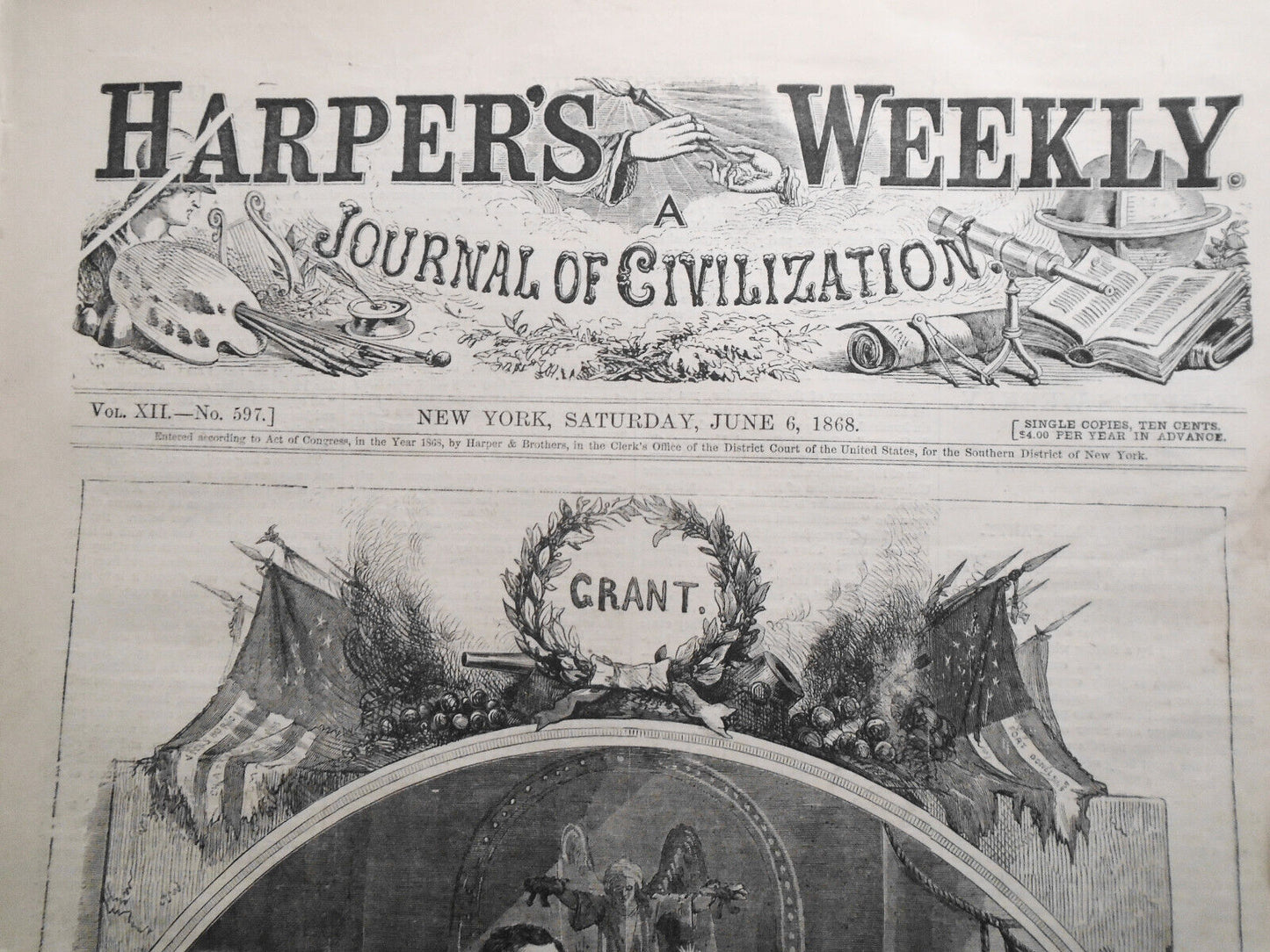 Harper's Weekly June 6, 1868: Republican Convention; Monument to dead soldiers