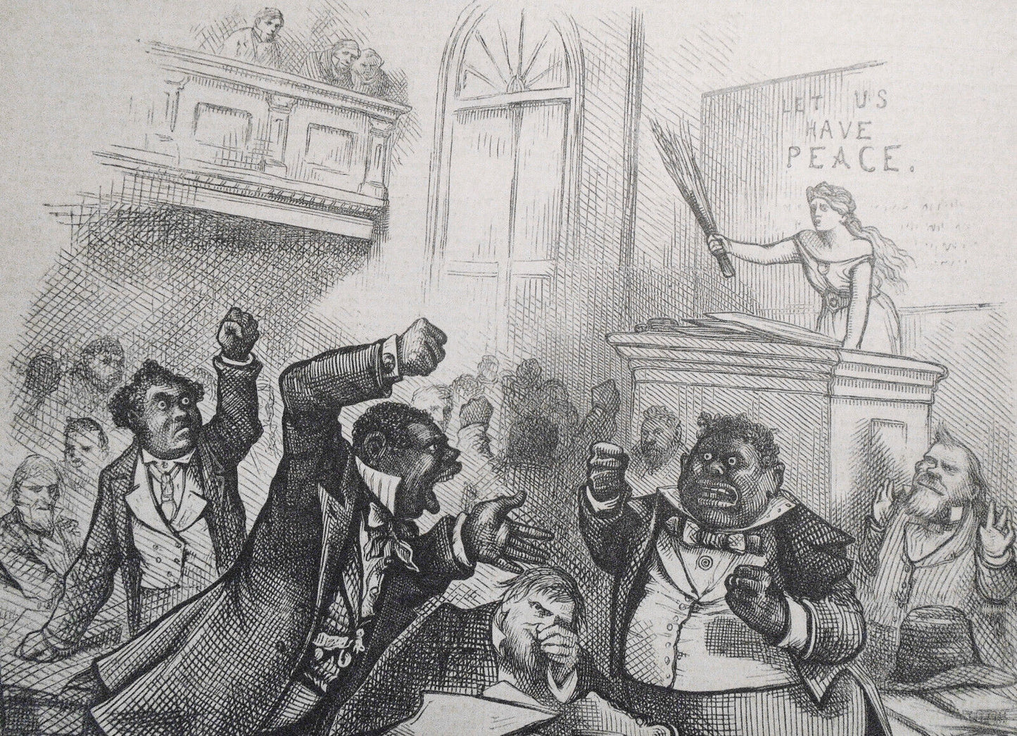 Colored Rule in a Reconstructed (?) State, by Thomas Nast. Harper's Weekly, 1874