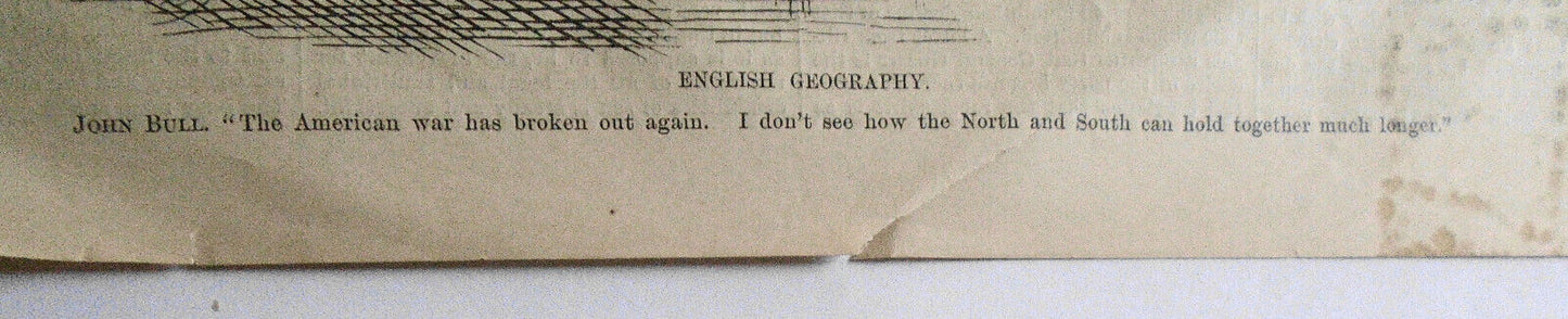 English geography. John Bull. By Thomas Nast. Harper's Weekly 1879. Hand-colored