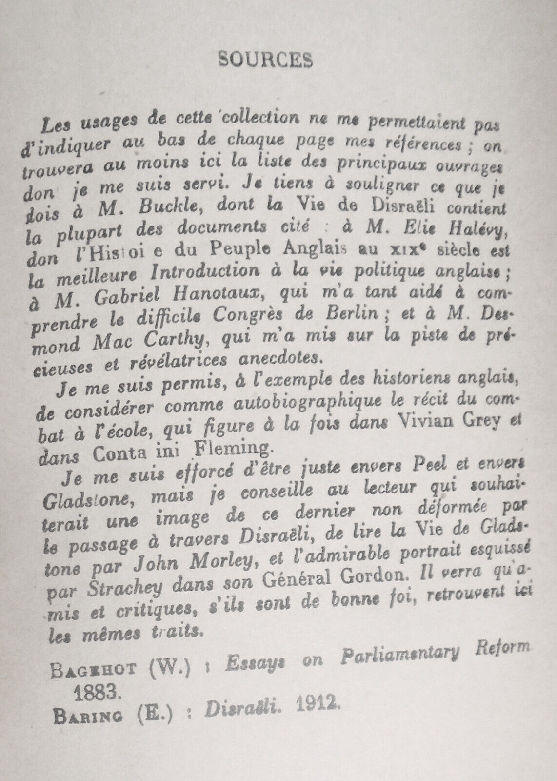 La vie de Disraeli, par Andre Maurois. 1927. Gallimard, Paris.