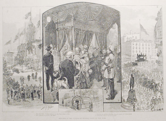 Sketches At Funeral Of General Grant At New York, 1885 - Illustrated London News