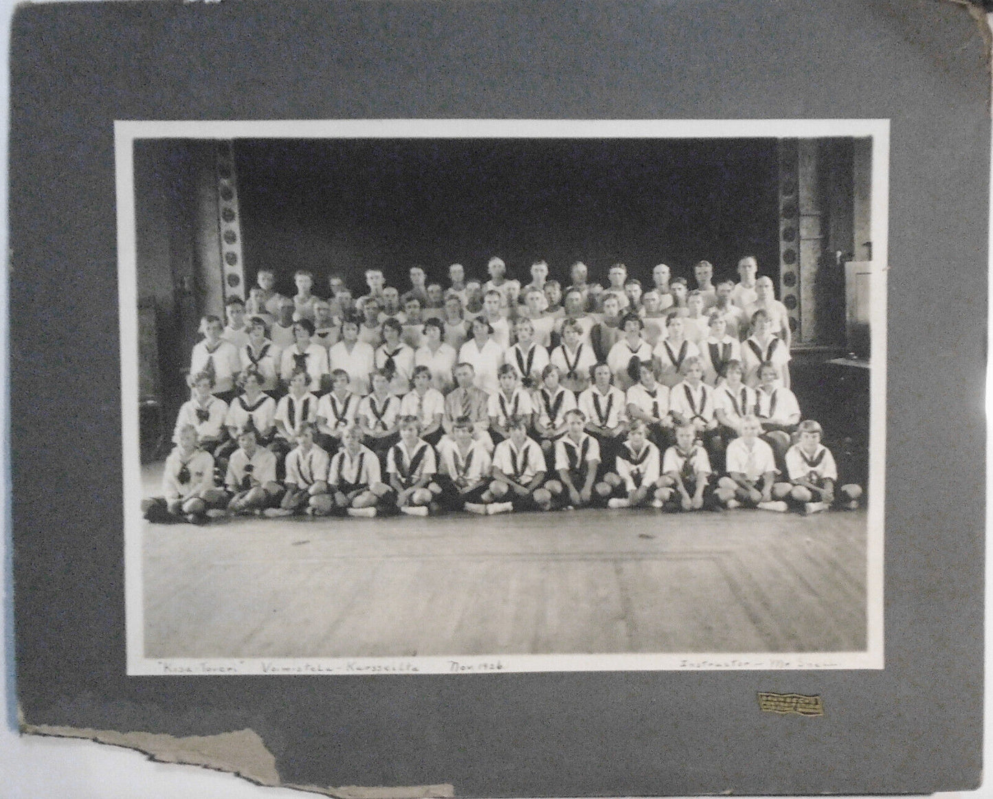 "Kisa-toveri" - Antique group photo of members of gymnastic circle, Finland 1926