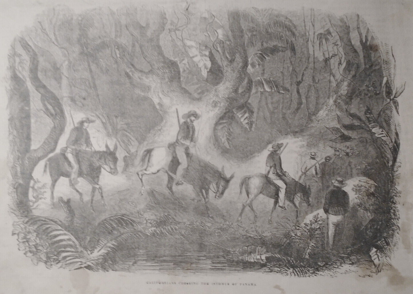 Haymarket Square Boston + Californians Crossing Isthmus Gleason's Pictorial 1852