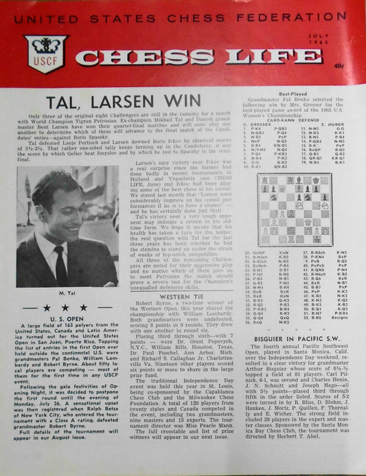Chess Life, July 1965 - Tal, Larsen Win...