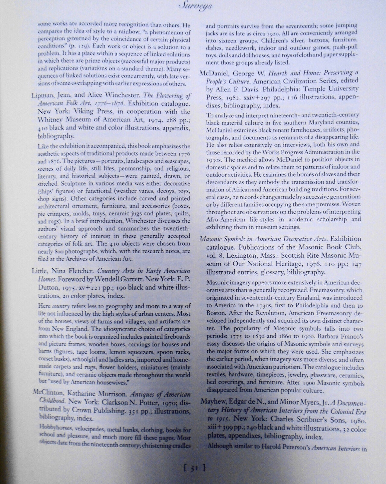 Decorative Arts And Household Furnishings In America 1650 - 1920 ...Bibliography