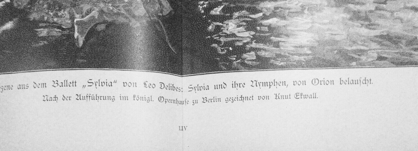 Szene aus dem Ballett Sylvia von Leo Delibes, by Knut Ekwall  - 1886 22x16" orig