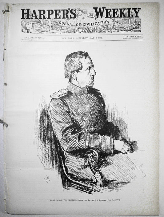 Harper's Weekly May 2, 1891. Australia; Manipuri; Henry James; Central Park, etc