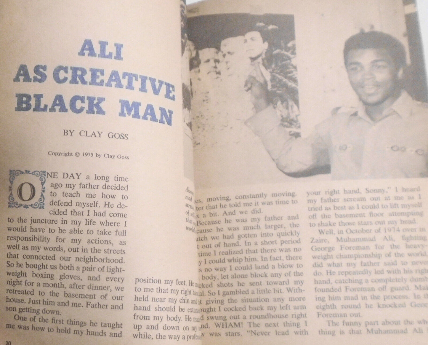 Black World magazine, January 1975. Muhammad Ali.