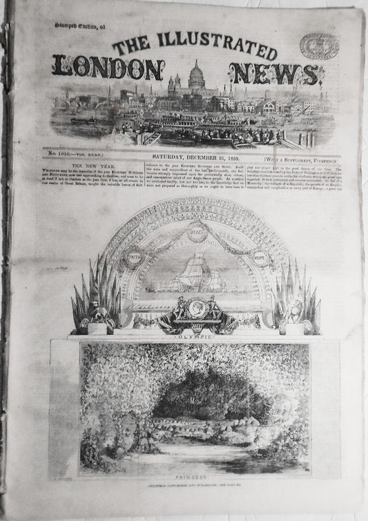 The Illustrated London News December 31, 1859 original issue - Christmas prints