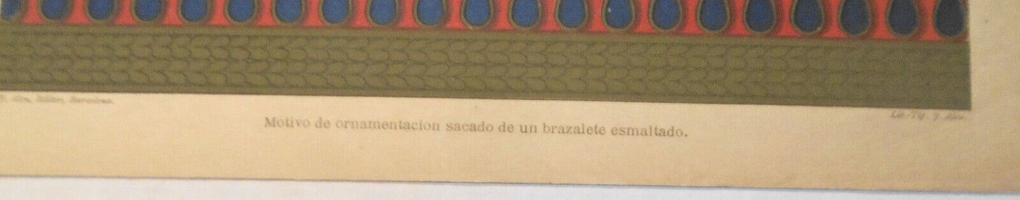 Arte Egipcio : Motivo de Ornamentacion sacado de un brazalete esmaltado - 1890