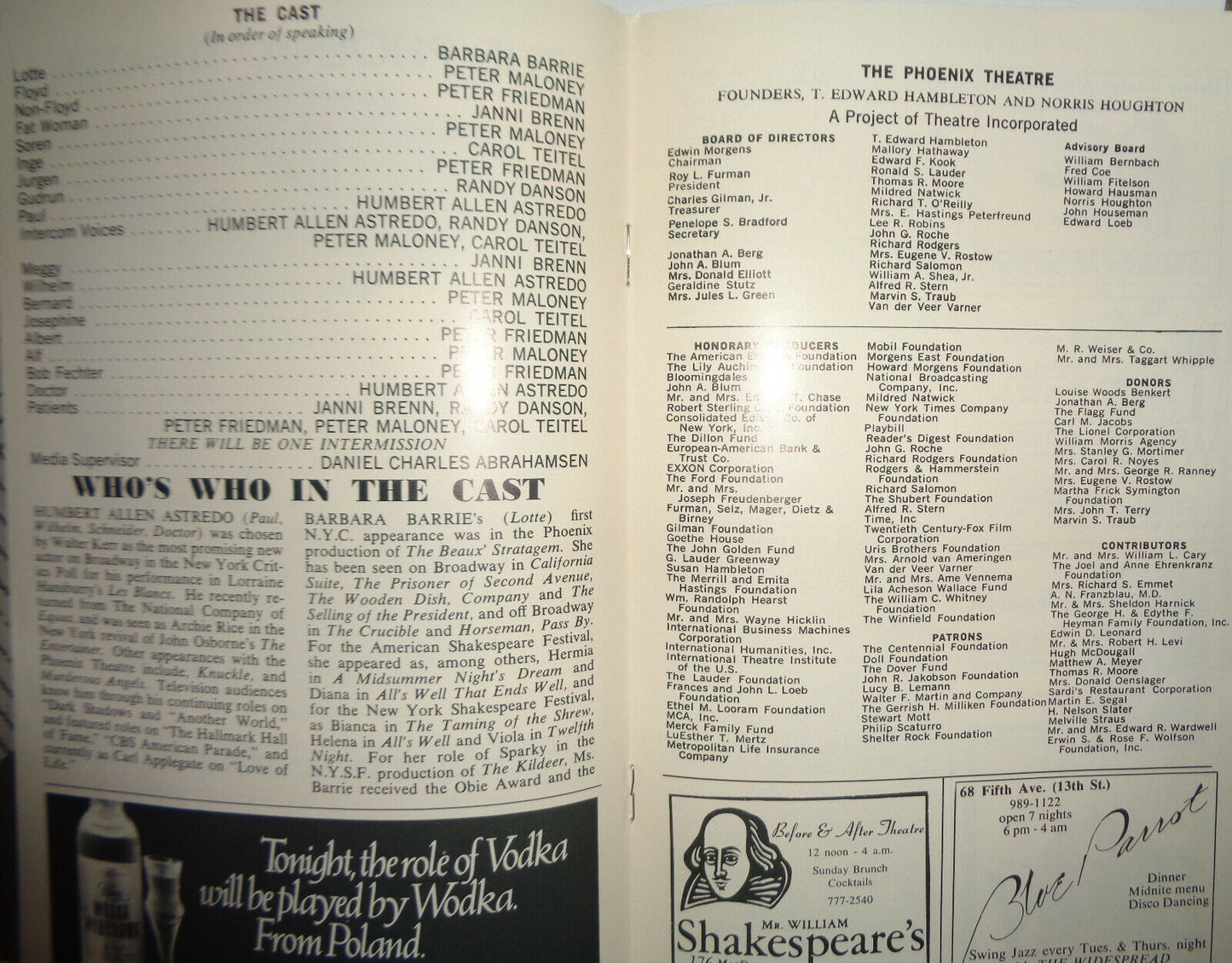 Big and Little - Botho Strauss Showbill & Souvenir Program Phoenix Theatre 1983